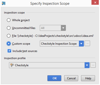 Scope for inspections